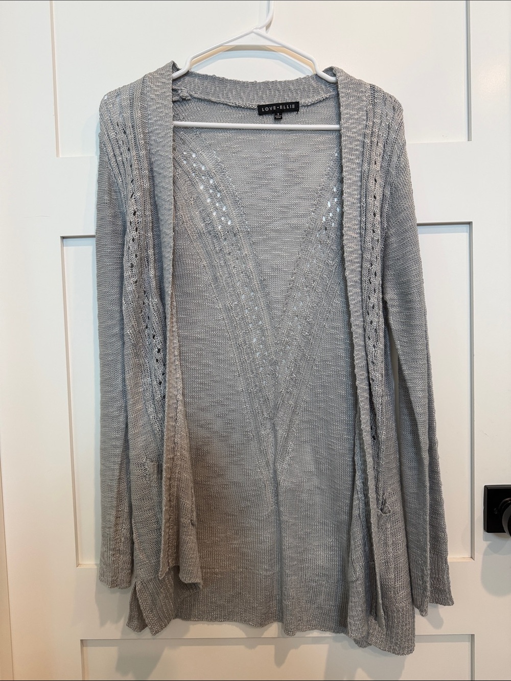 NWOT LOVE+ELLE Light Gray Open Cardigan Sweater